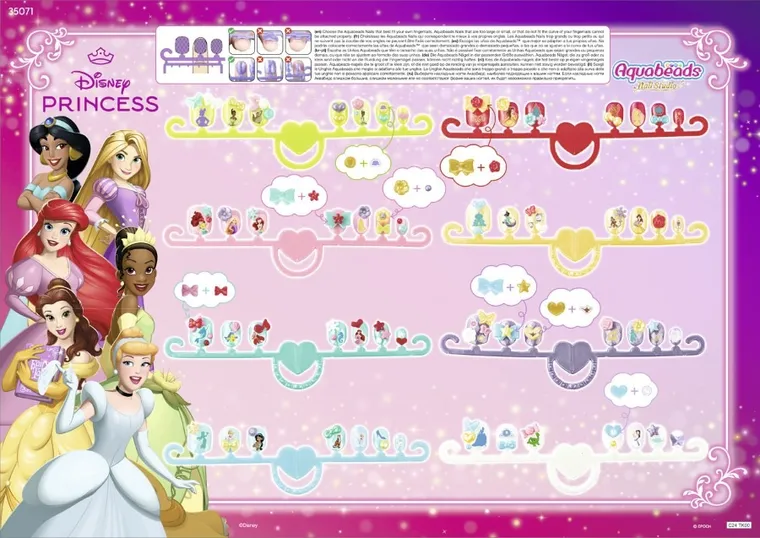 Aquabeads, Printese Disney, Nail Studio, set creativ pentru decorarea unghiilor, 35071