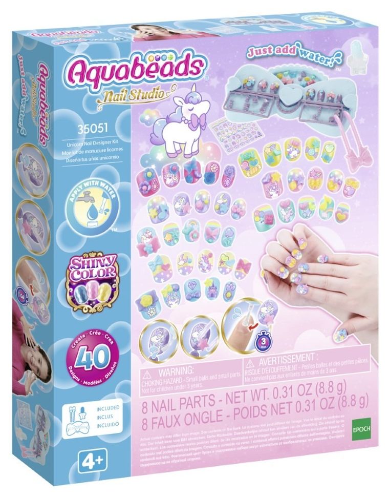 Aquabeads, Unicorns, Nail Studio, set creativ, 35051
