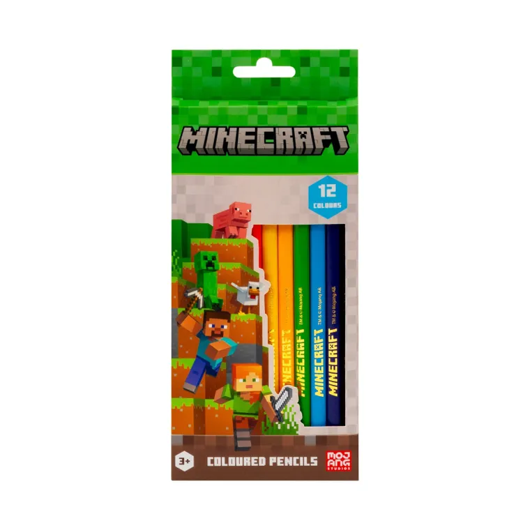Astra, Minecraft, creioane colorate rotunde jumbo, 12 culori