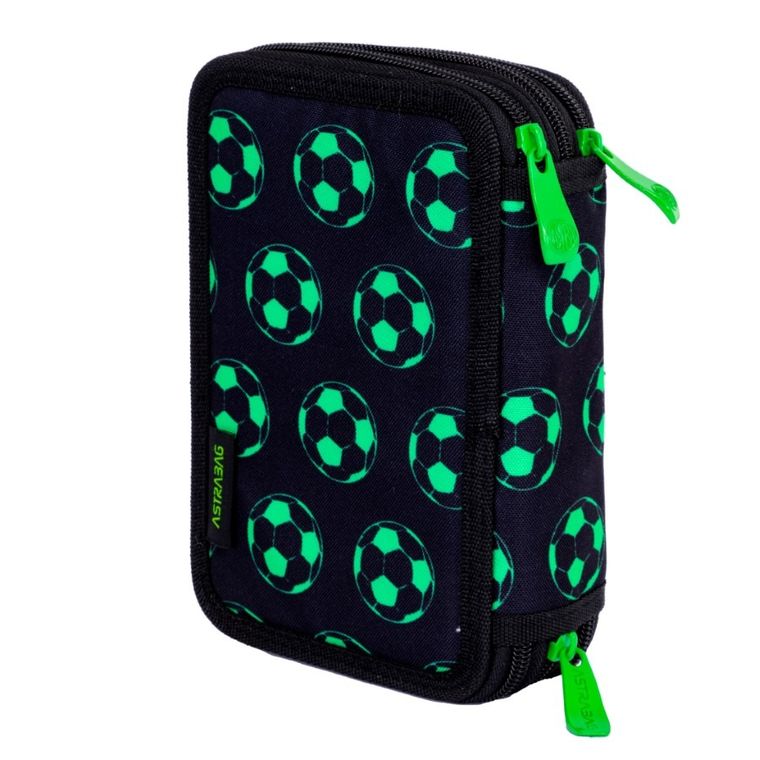 Astrabag, Jumbo, penar cu 3 compartimente, cu rechizite scolare, Neo Football