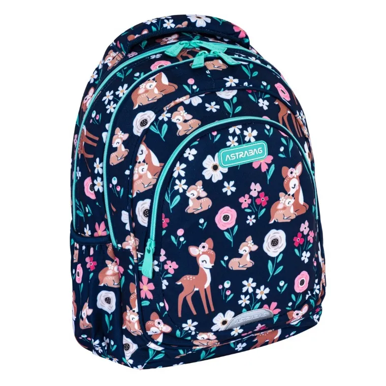 Astrabag, rucsac pentru scoala, cu 3 compartimente, Baby Deer