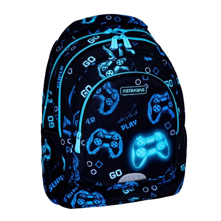 Astrabag, rucsac pentru scoala, cu 3 compartimente, Go Playing