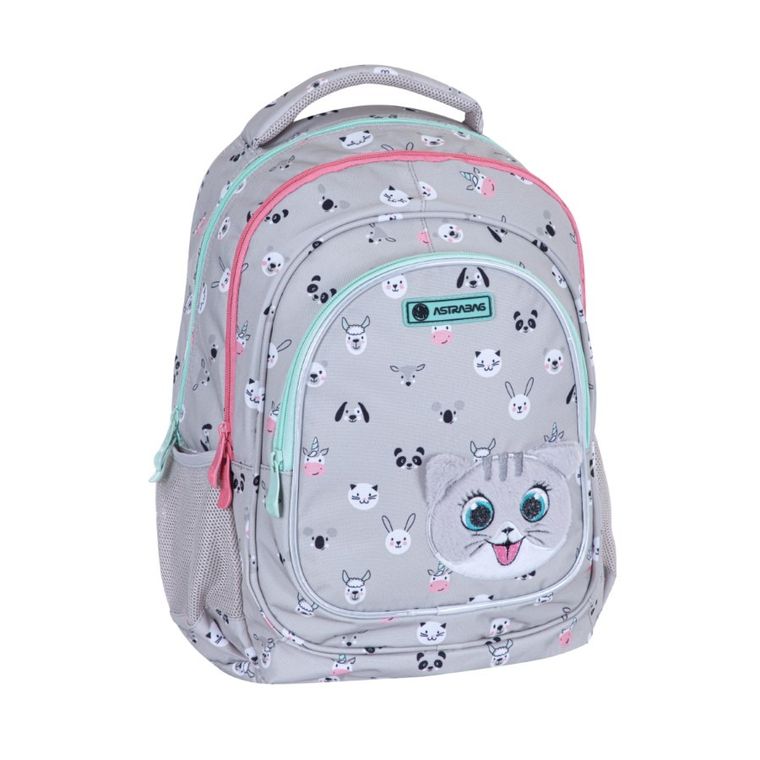 Astrabag, rucsac pentru scoala, cu 3 compartimente, Kitty The Cute