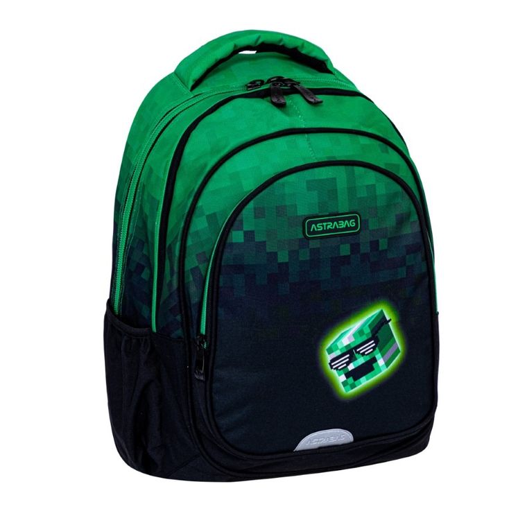 Astrabag, rucsac pentru scoala, cu 3 compartimente, Pixel Hero