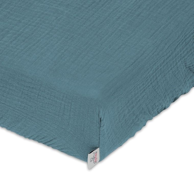 BabyMatex, cearceaf cu elastic muselina, 60-120 cm, turcoaz