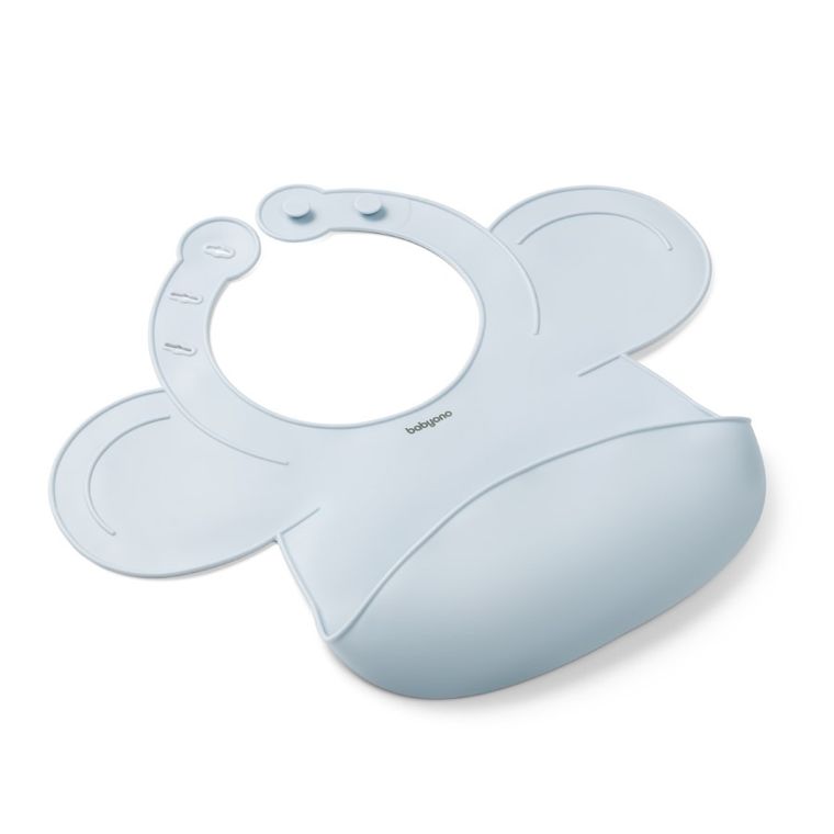 BabyOno, Baveta din silicon cu inchidere reglabila, albastru