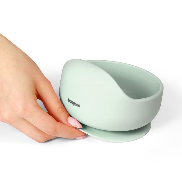 BabyOno, Casti din silicon cu ventuza, menta verde