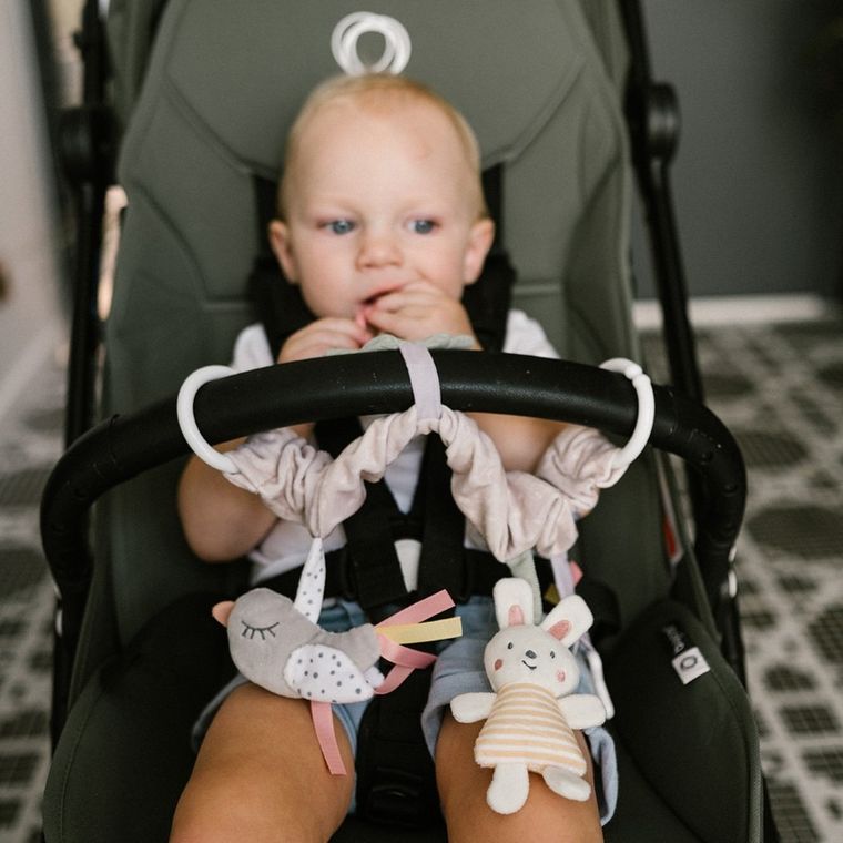 BabyOno, jucarie educativa - agatatoare pentru carucior si scaun auto, nature