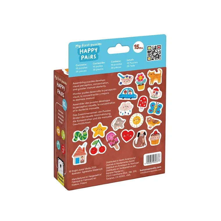 Banana Panda, My First Puzzles, Perechi fericite, 15 luni+, 38 piese