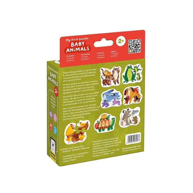 Banana Panda, My First Puzzles Pui de animale, set de puzzle-uri, pentru varsta de 2+, 28 piese