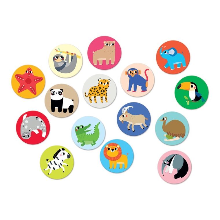 Banana Panda, On-the-Go, Animale Salbatice, joc de memorie, pentru varsta de 2+, 30 piese