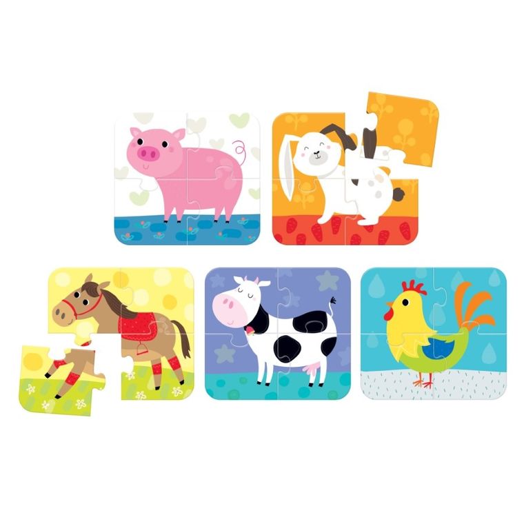 Banana Panda, On-the-Go Puzzle Animale, set de puzzle-uri, pentru varsta de 2+, 20 piese