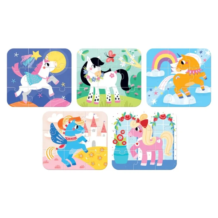 Banana Panda, On-the-Go Puzzle Ponei, set de puzzle-uri, pentru varsta de 3+, 45 piese
