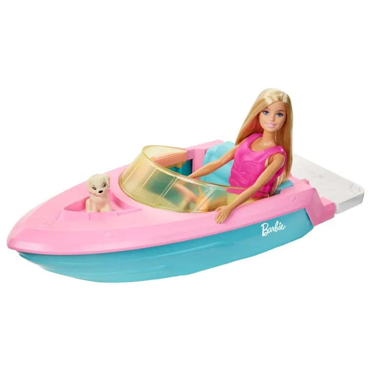 Barbie, Barca cu motor, set de joaca cu papusa