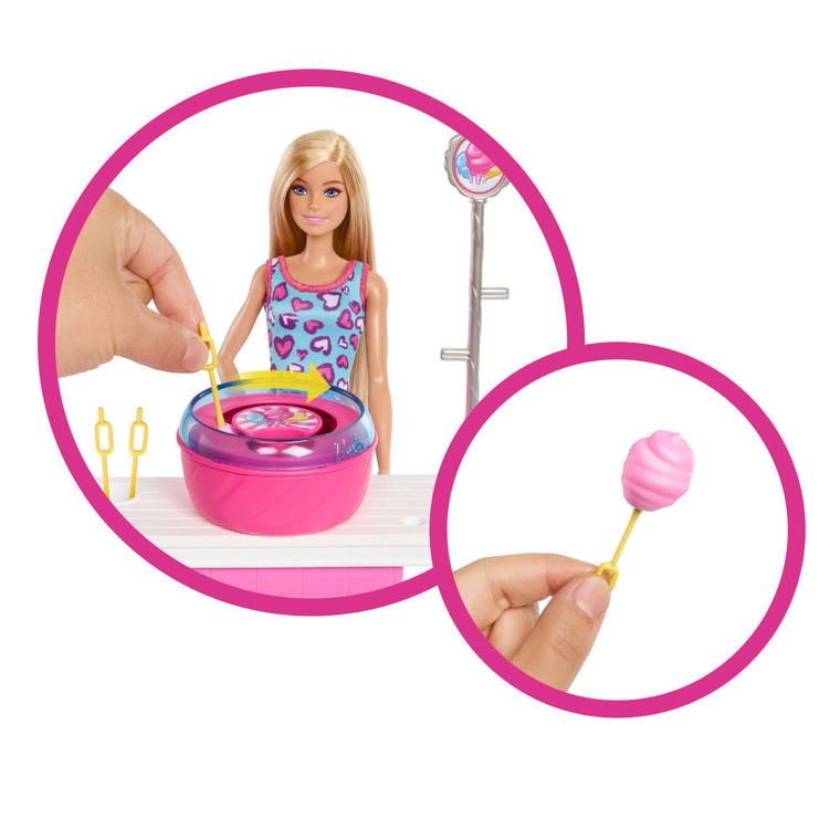 Barbie, Beach Detectives, Treats and Games Booth, set cu papusa si accesorii