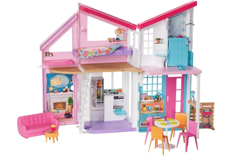 Barbie, Casa in Malibu + Kartul Stacie gratuit, set promotional cu papusa