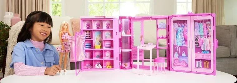Barbie, Dream Closet 3.0, Casa de Barbie, set de joaca cu papusa si accesorii