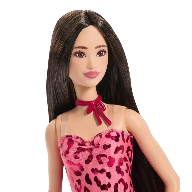 Barbie Fashionistas, Tinuta roz cu imprimeu leopard, papusa