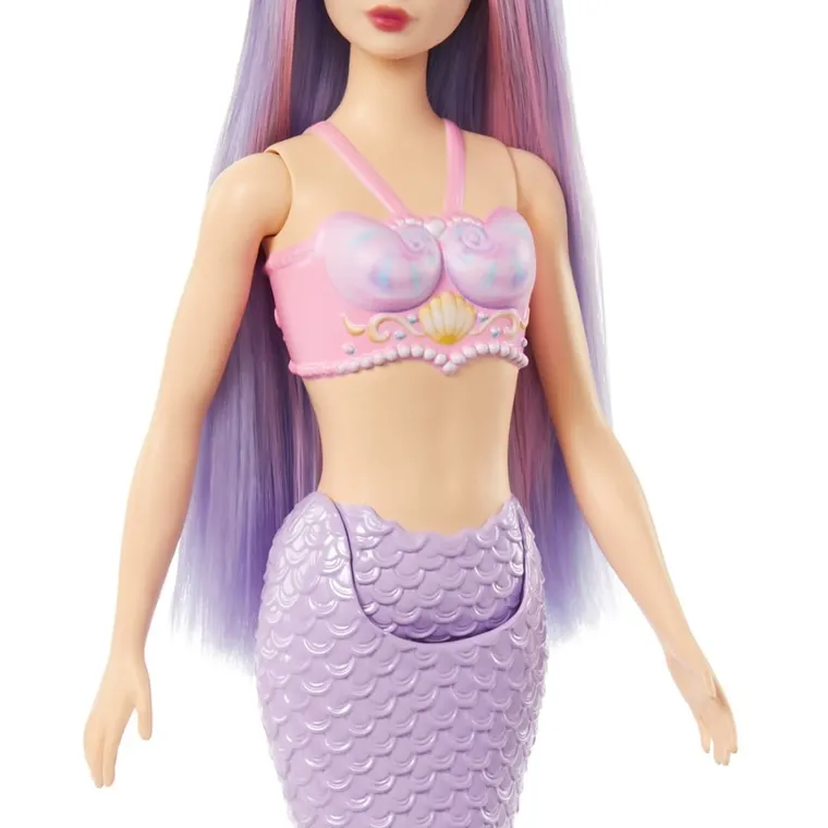 Barbie, papusa Sirena, coada violet