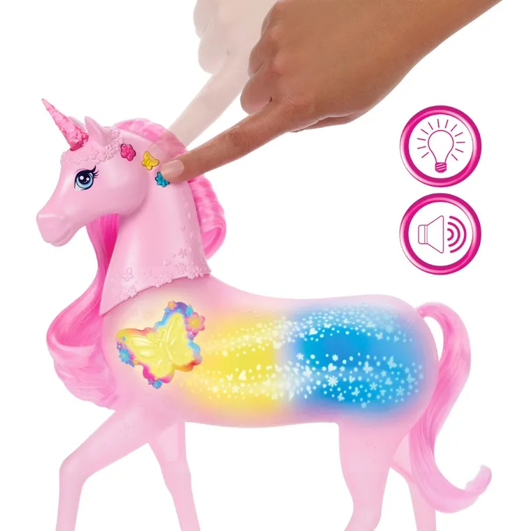Barbie, Sparkle Lights Unicorn, jucarie interativa