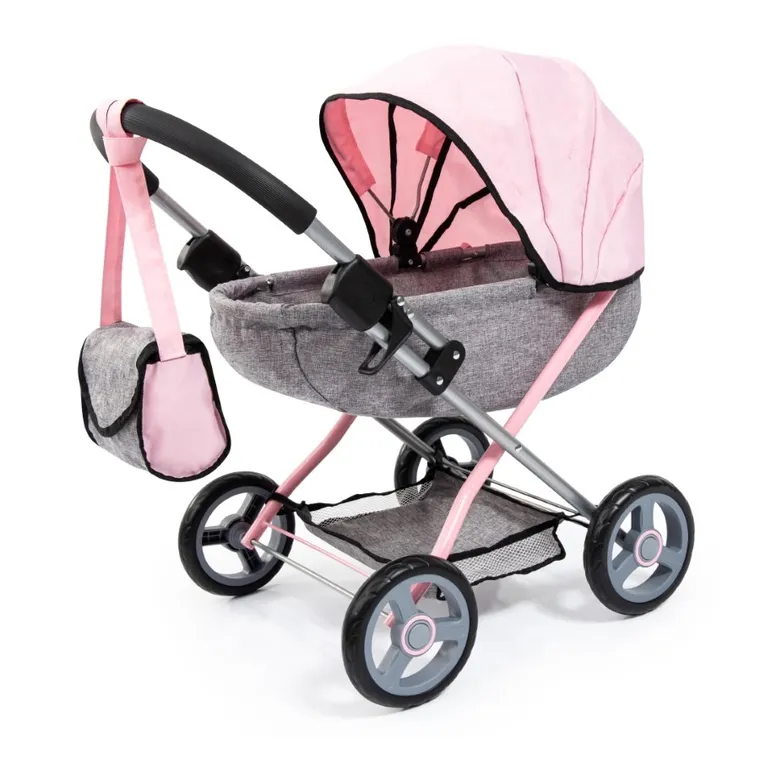 Bayer Design, Cosy, carucior multifunctional pentru papusi, gri-roz