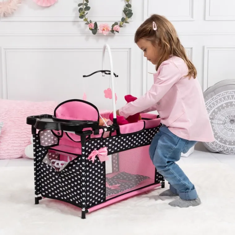 Bayer Design, Multi Bed, patut pentru papusi, negru-roz