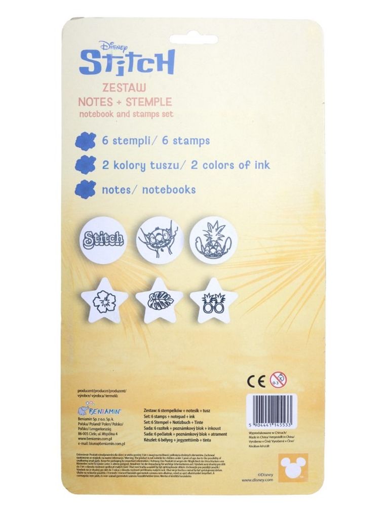 Beniamin, Lilo si Stitch, caiete cu stampile, 6 buc.
