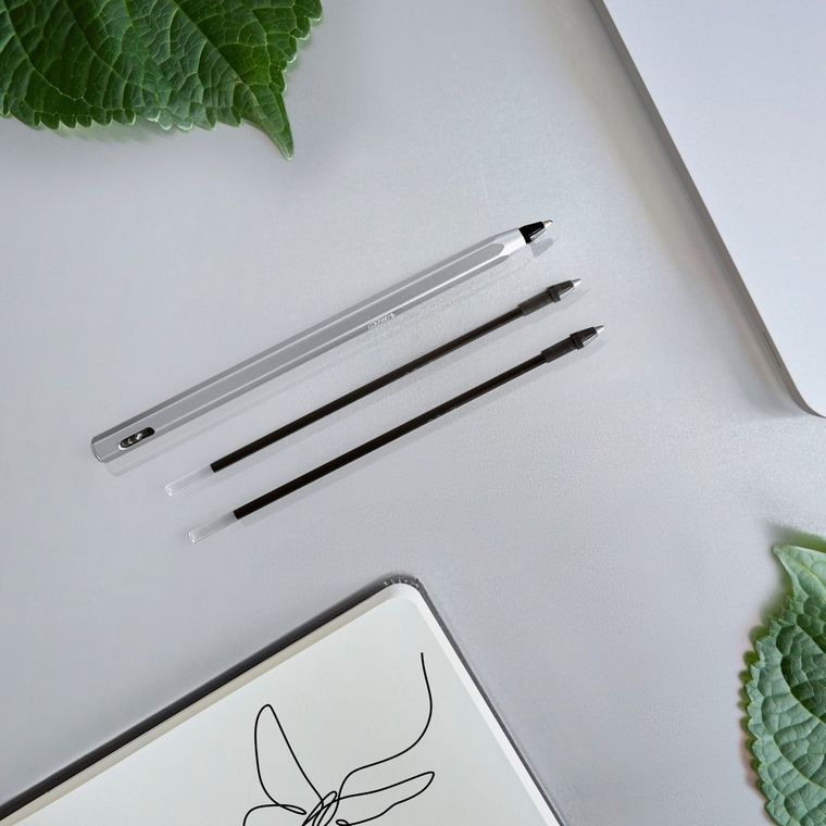 Bic, Cristal Re'new Metal, rezerva pix, negru, 3 buc.