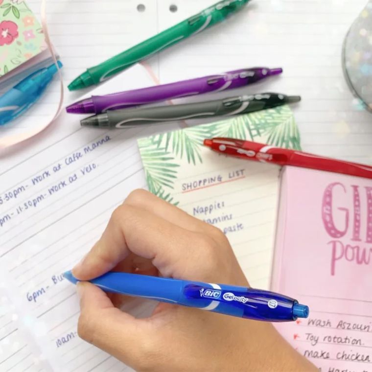 Bic, Gel-ocity Quick Dry, pix cu gel, 3 culori