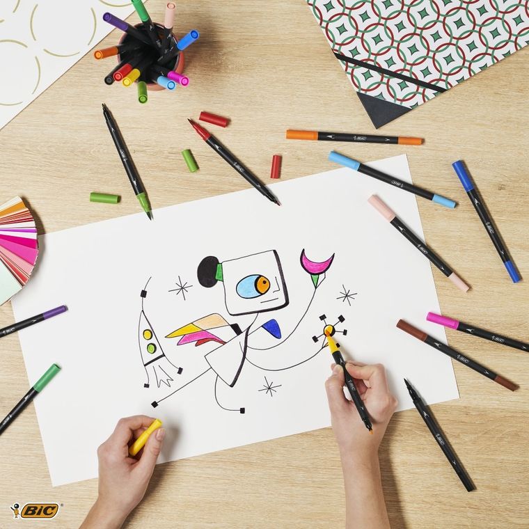 Bic, Intensity Dual Tip, marker dublu cu etui, 12 buc.