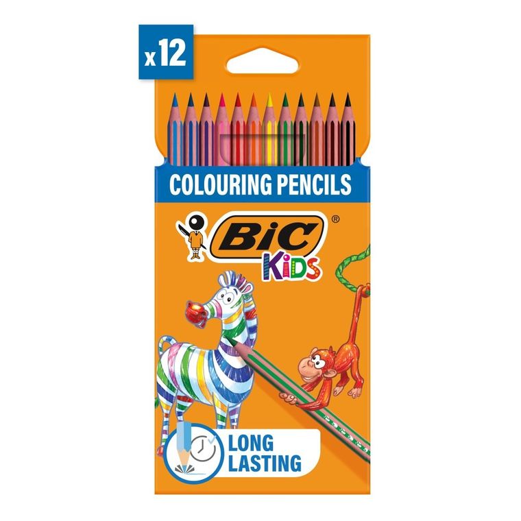 Bic, Kids, Evolution Stripes, creioane colorate, 12 culori