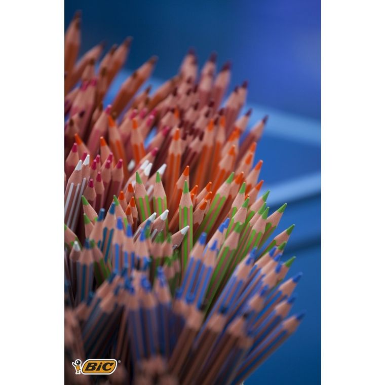 Bic, Kids, Evolution Stripes, creioane colorate, 18 culori