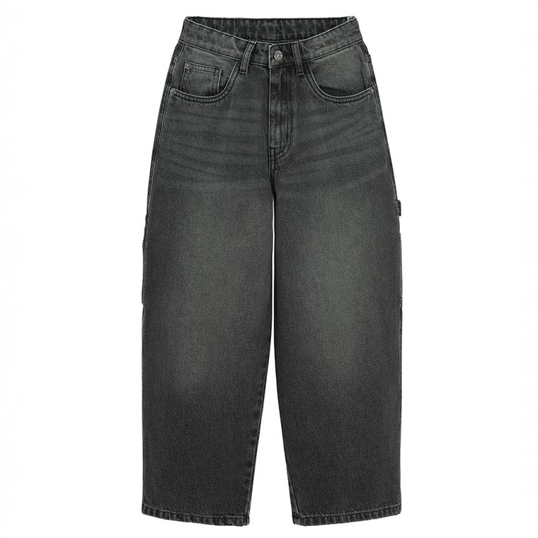 Blugi ajustabili cenusii-negri cu croiala super baggy unisex NOWEAR