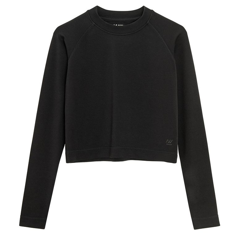 Bluza de antrenament crop top cu croiala mulata NOWEAR