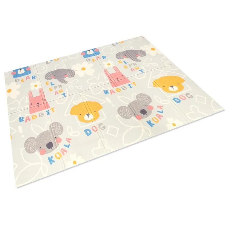 Bocioland, Elefant, covoras din spuma pliabil, gri, 150-180 cm