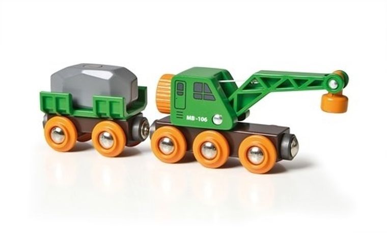 Brio World, Vagon cu macara, jucarie din lemn