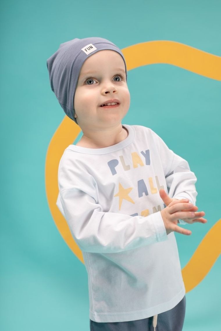 Caciulita pentru baieti, albastru, imprimeu Fun, brand Pinokio