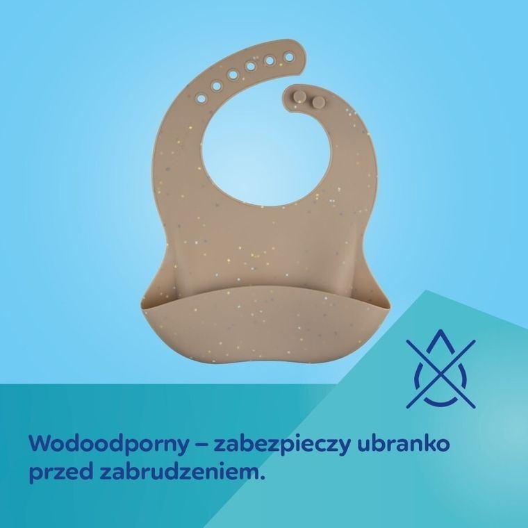 Canpol babies, Dots, baveta din silicon cu buzunar, gri