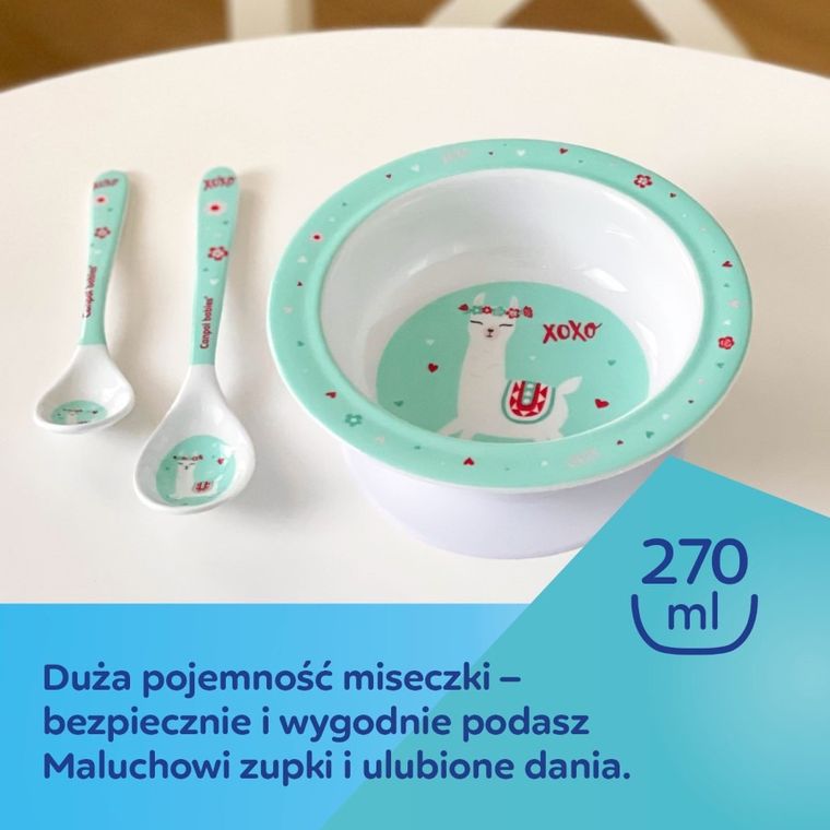 Canpol babies, Exotic Animals, castronel din melamina cu ventuza, 270 ml, turcoaz