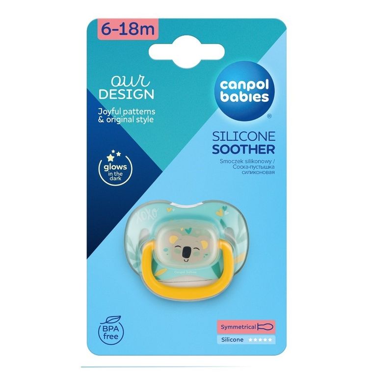 Canpol babies, Exotic Animals, Koala, suzeta din silicon, simetrica, 6-18m