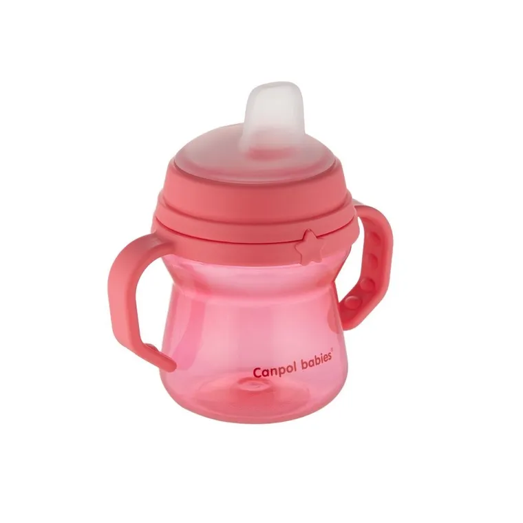 Canpol babies, FirstCup, canita anti-varsare cu duza din silicon, roz, 150 ml