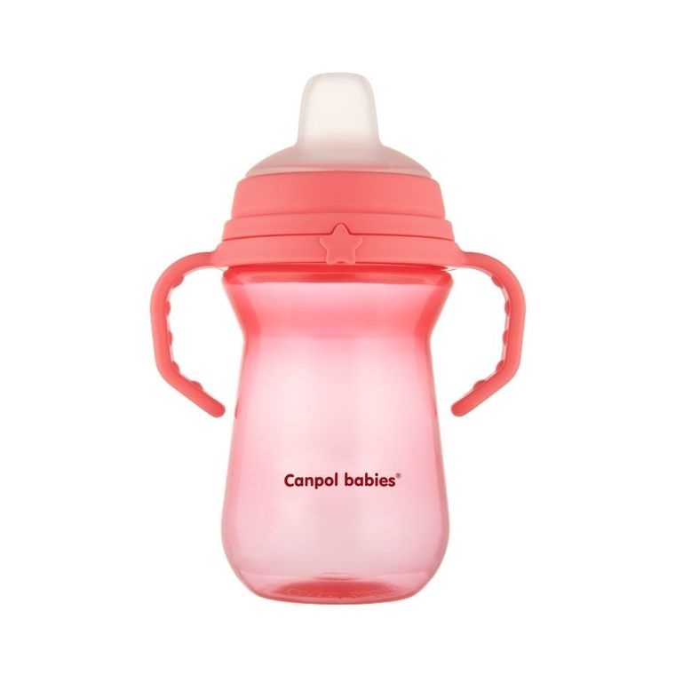 Canpol babies, FirstCup, canita anti-varsare cu duza din silicon, roz, 250 ml