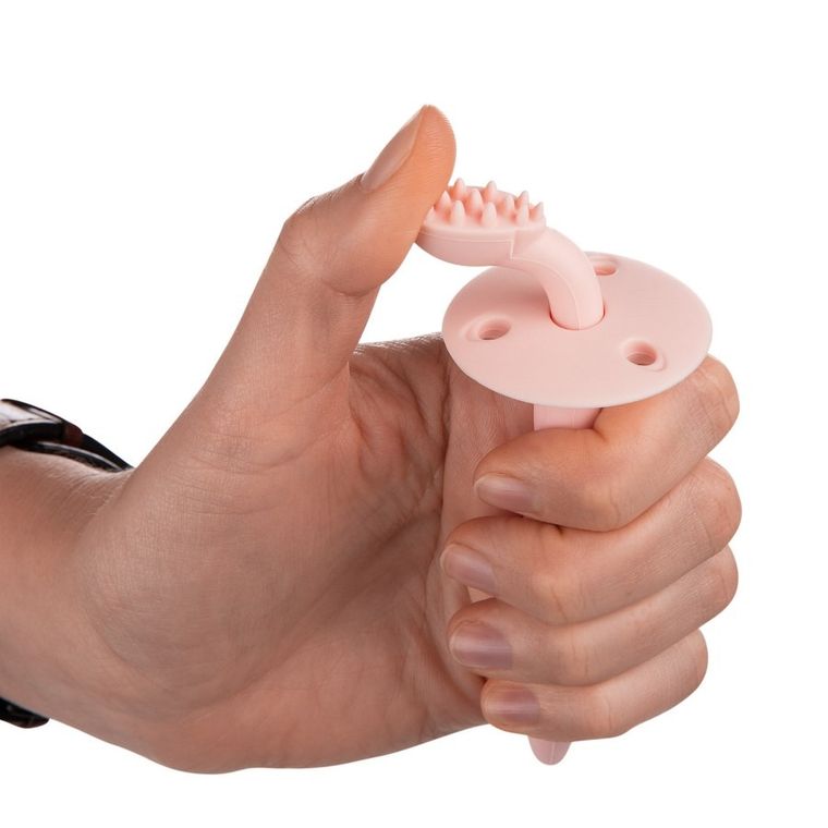 Canpol babies, periuta de dinti cu inel de protectie, roz