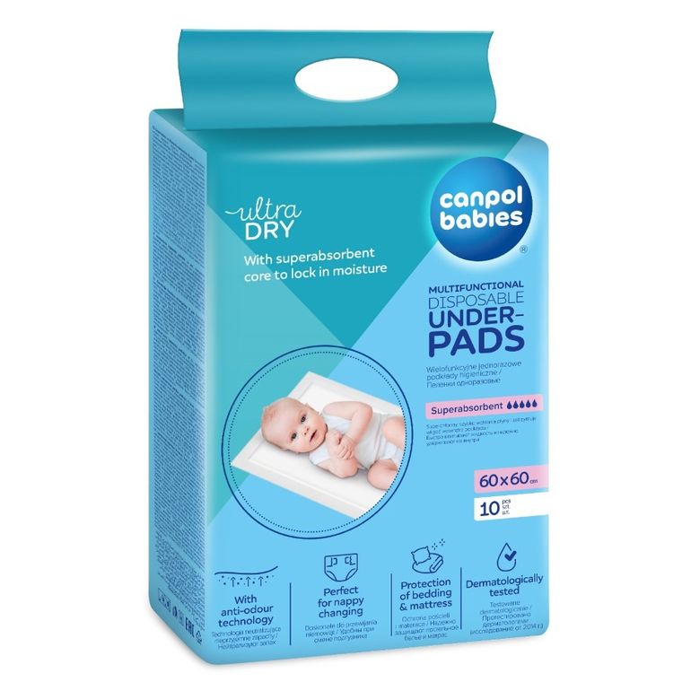 Canpol babies, tampoane sanitare multifunctionale, 60-60 cm, 10 buc.