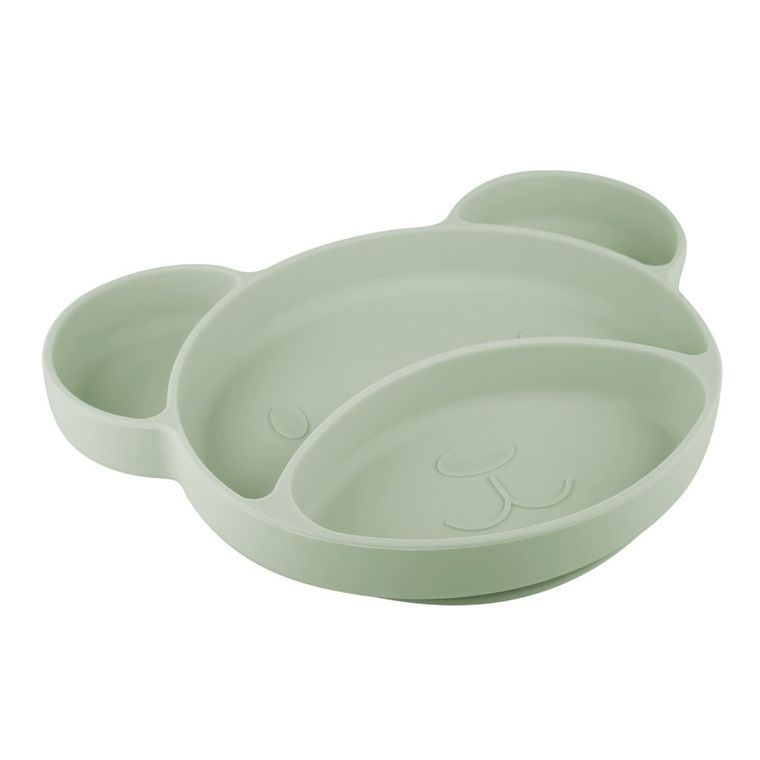Canpol babies, Ursulet, farfurie din silicon cu ventuza, verde