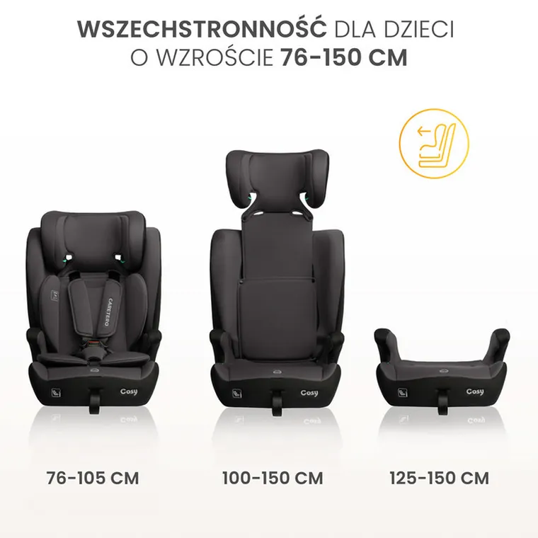Caretero, Cosy i-Size, scaun auto, roz, 76-150 cm