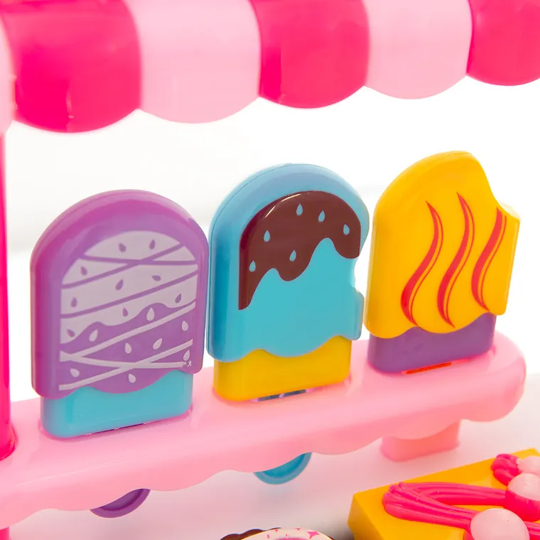 Casa de marcat cu accesorii, lumini si sunete, roz