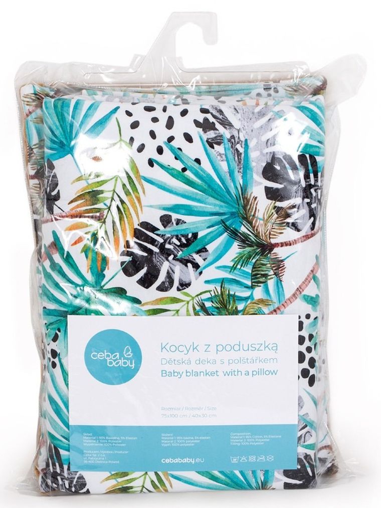 Ceba Baby, patura cu perna pentru bebelusi, portocaliu, 75-100 cm