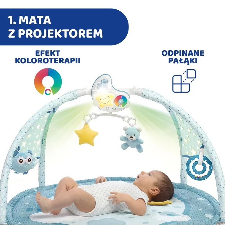 Chicco, First Dreams, Enjoy colors, covoras pentru copii, 3 in 1, albastru