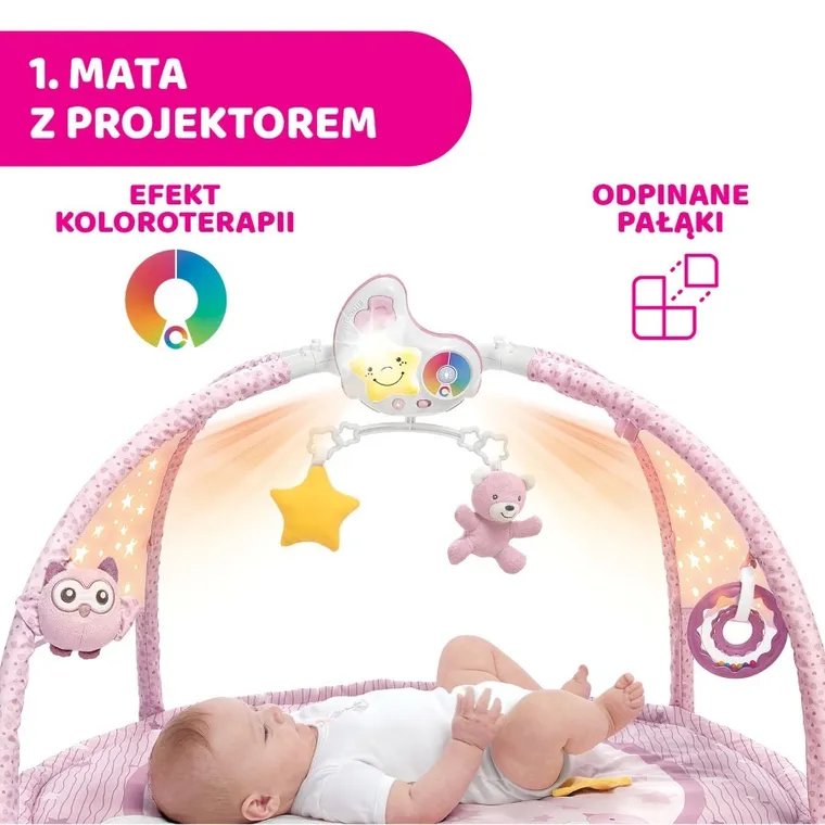 Chicco, First Dreams, Enjoy colors, covoras pentru copii, 3 in 1, roz